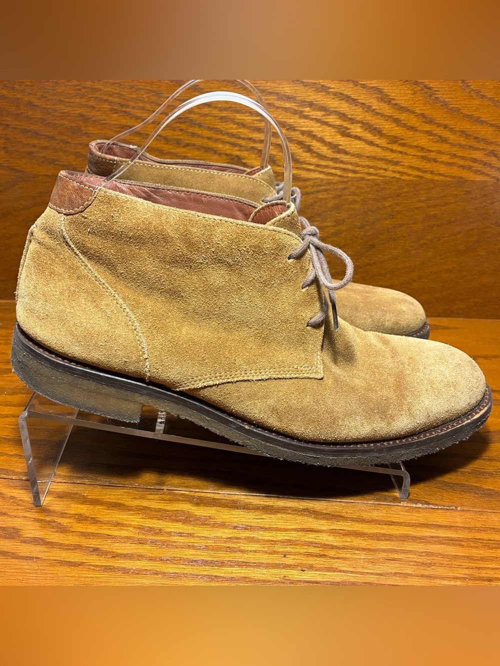 Johnston & Murphy Memory Foam Suede Chukka Boots Tan Men’s Size 10.5 - Picture 4 of 13